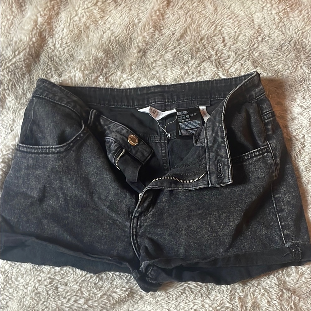 Black Denim Shorts